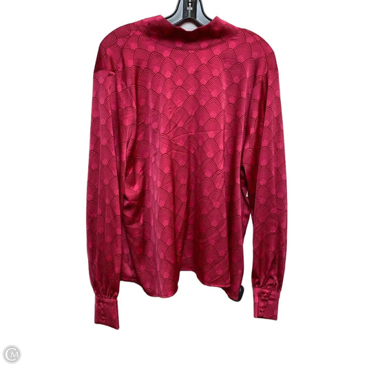Blouse Long Sleeve By Worthington In Pink, Size: Xl