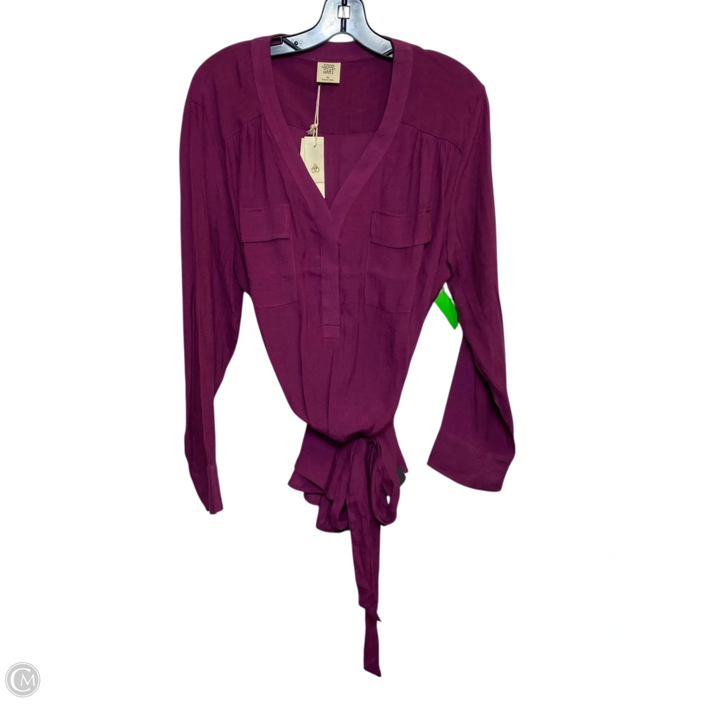 Top Long Sleeve By Good Hart In Purple, Size: Xl