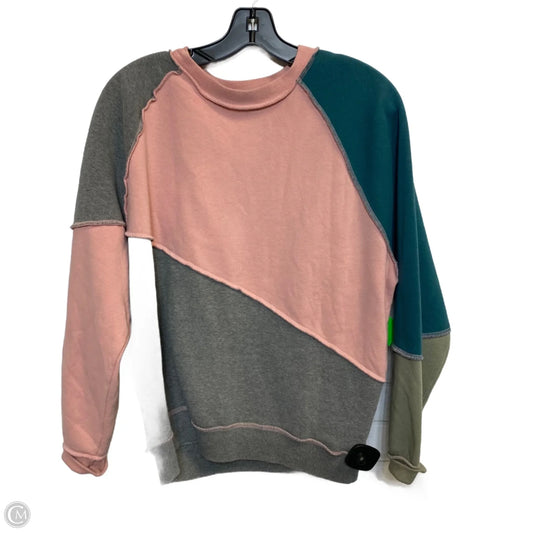 Sweatshirt Crewneck By Wild Fable In Green & Pink, Size: S