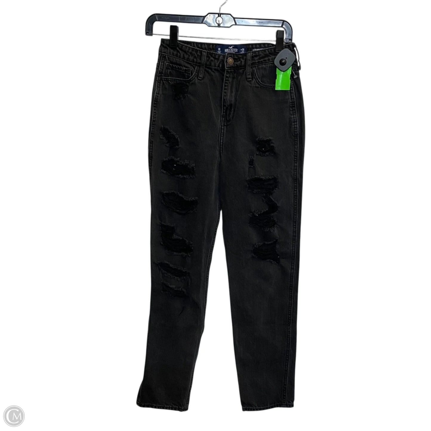Jeans Boyfriend By Hollister In Black Denim, Size: 2