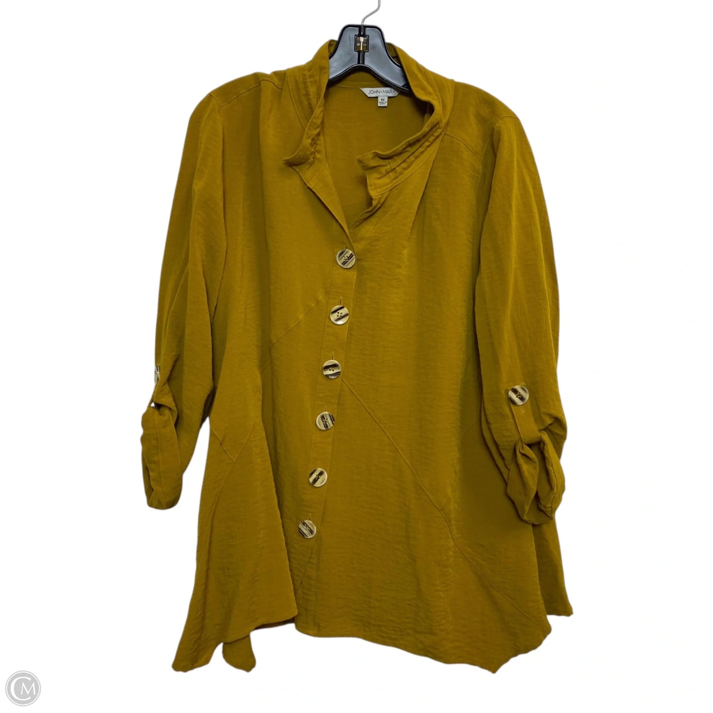 Top Long Sleeve By John Mark In Yellow, Size: 1x