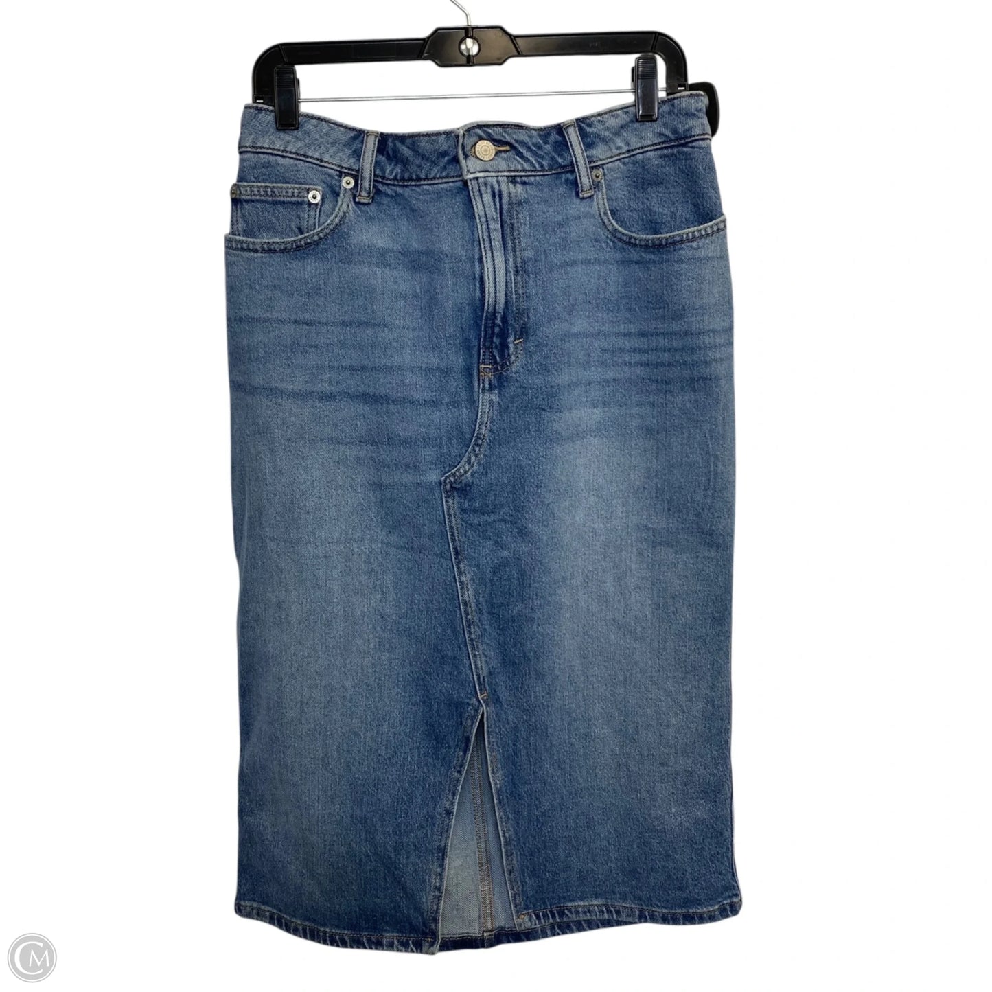 Skirt Midi By Lucky Brand In Blue Denim, Size: L