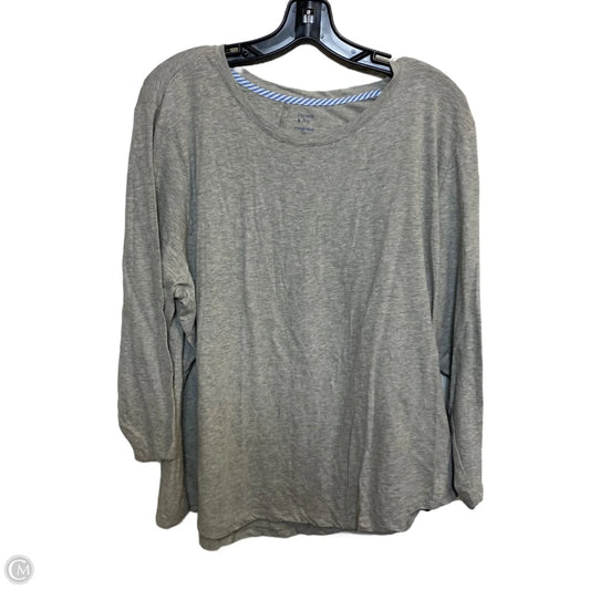 Top Long Sleeve Basic By Crown And Ivy In Grey, Size: 2x