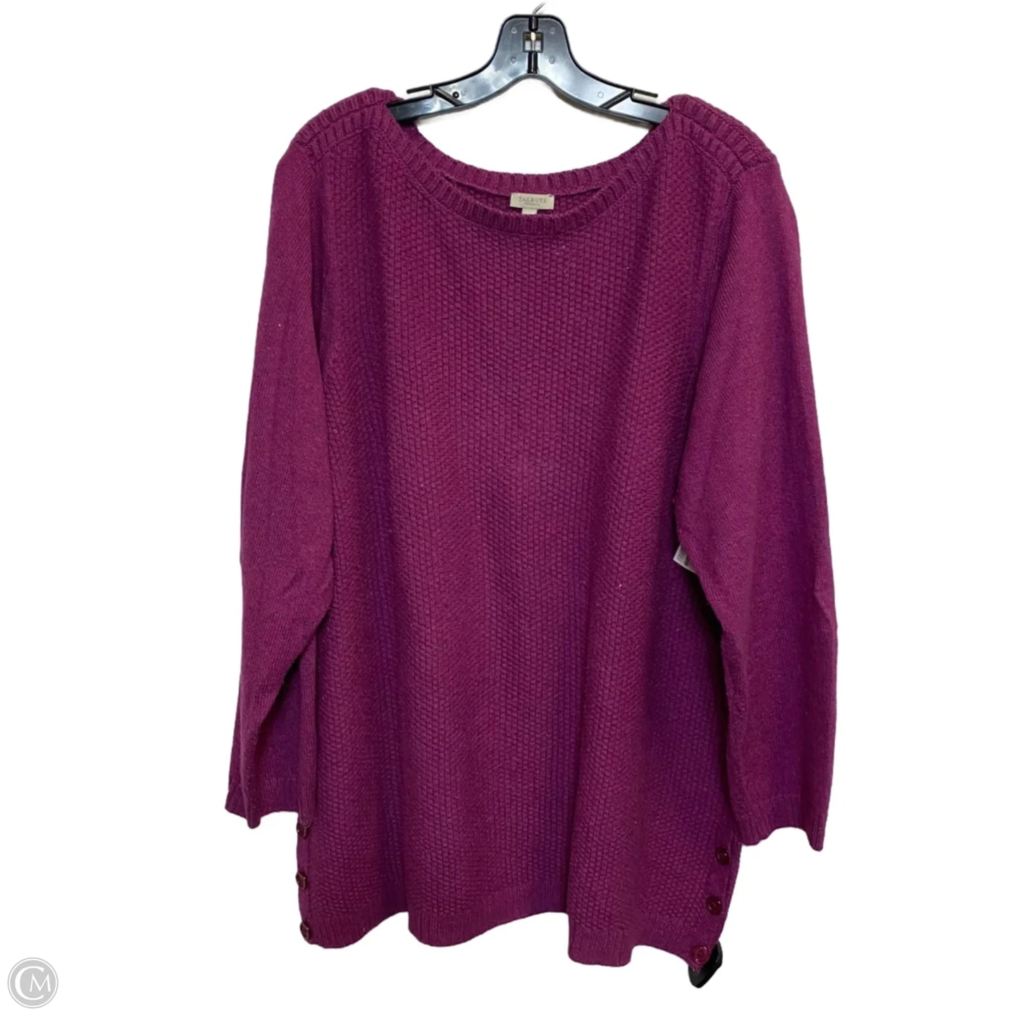 Top Long Sleeve By Talbots In Purple, Size: 2x