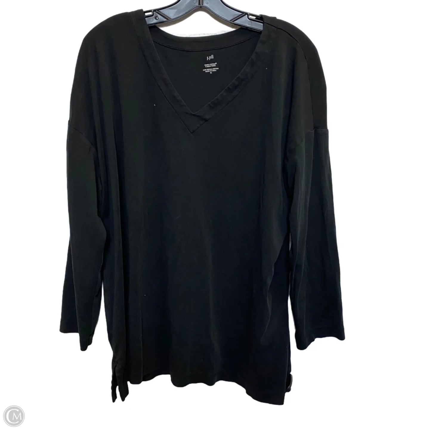 Top Long Sleeve Basic By J. Jill In Black, Size: Xl
