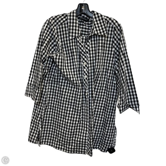 Top 3/4 Sleeve By Zac And Rachel In Black & White, Size: Xl