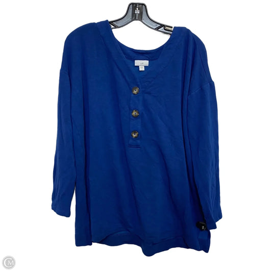 Top Long Sleeve By J. Jill In Blue, Size: L