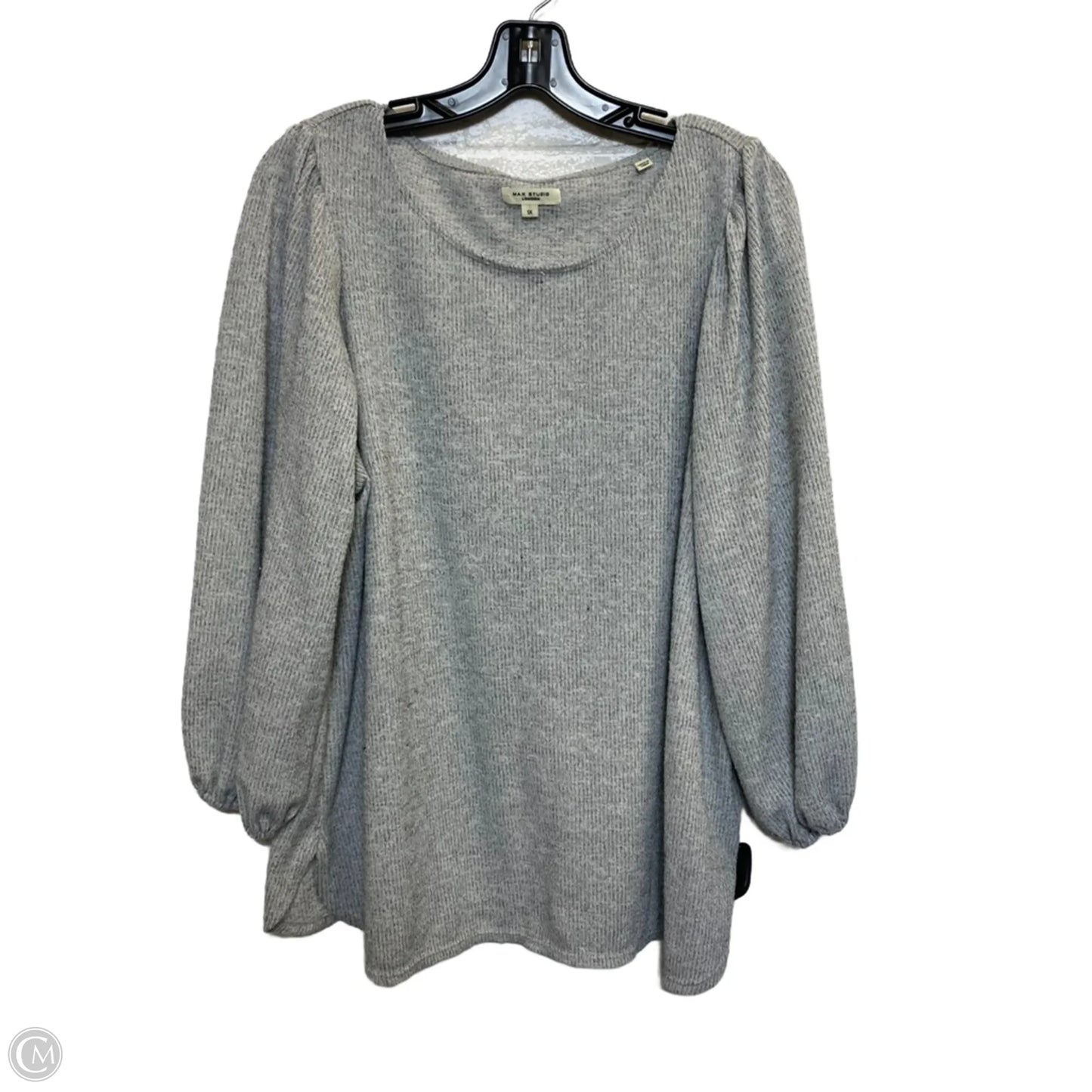 Top Long Sleeve By Max Studio In Grey, Size: 1x