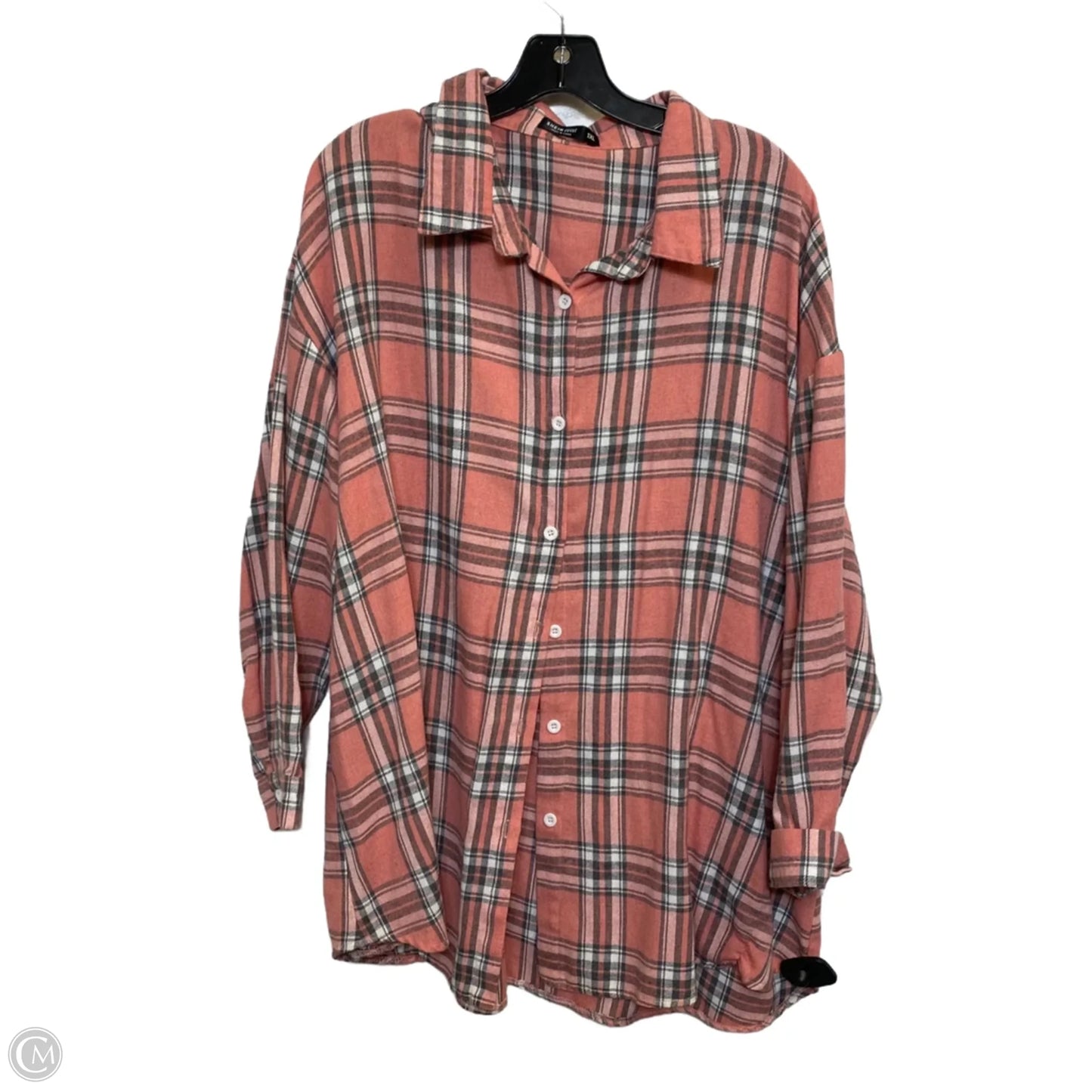 Top Long Sleeve By Shein In Pink, Size: 1x