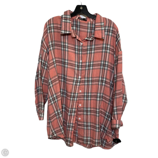 Top Long Sleeve By Shein In Pink, Size: 1x