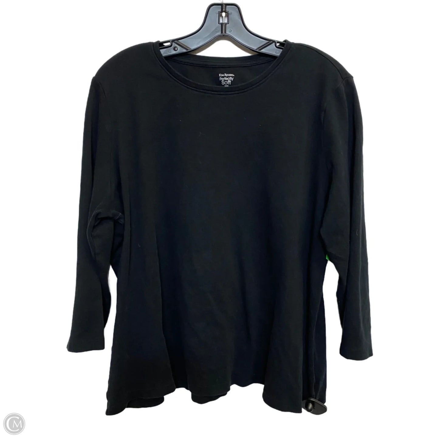 Top Long Sleeve Basic By Kim Rogers In Black, Size: Xxl
