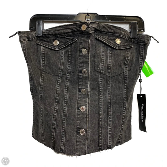 Top Sleeveless By Emerson Lang In Black Denim, Size: M