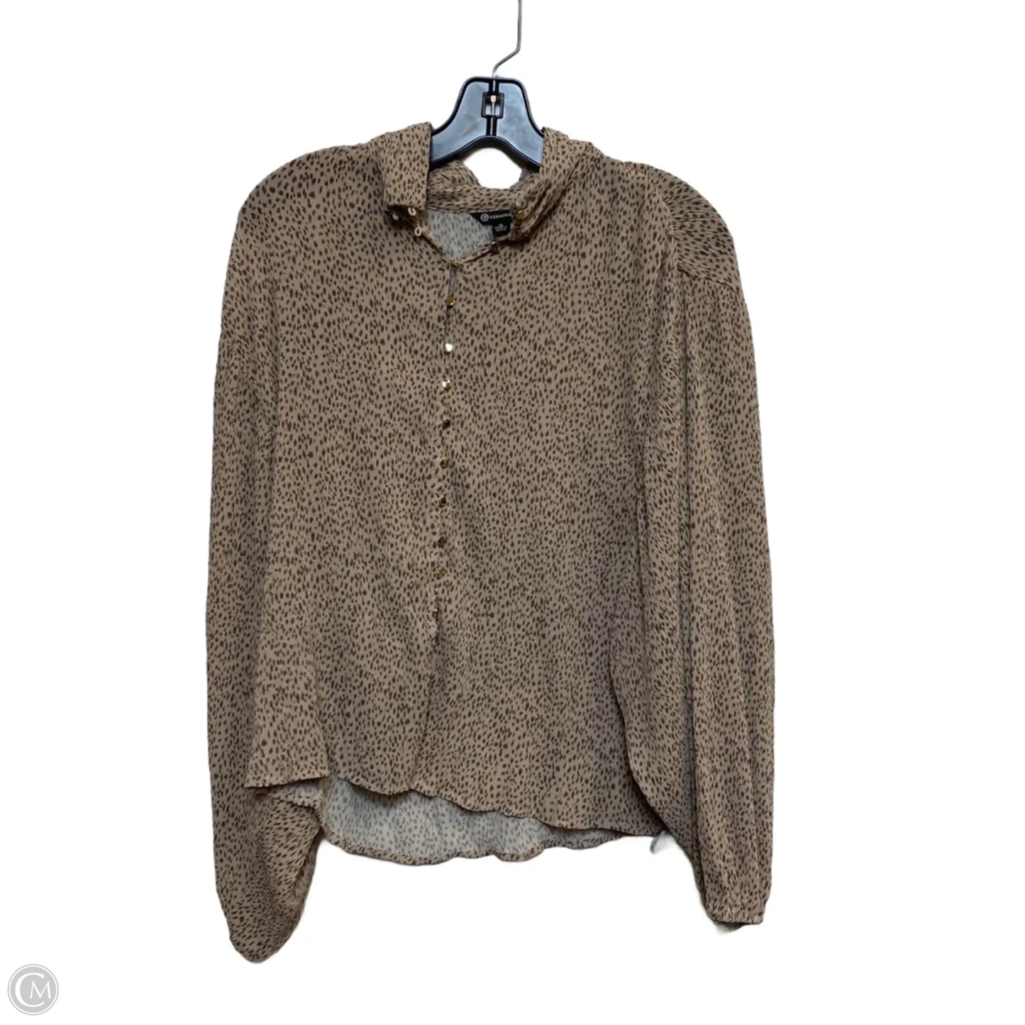 Blouse Long Sleeve By Versona In Brown, Size: S