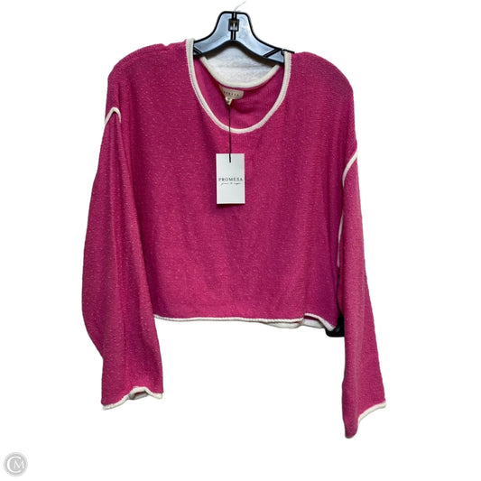 Top Long Sleeve By Promesa In Pink, Size: M
