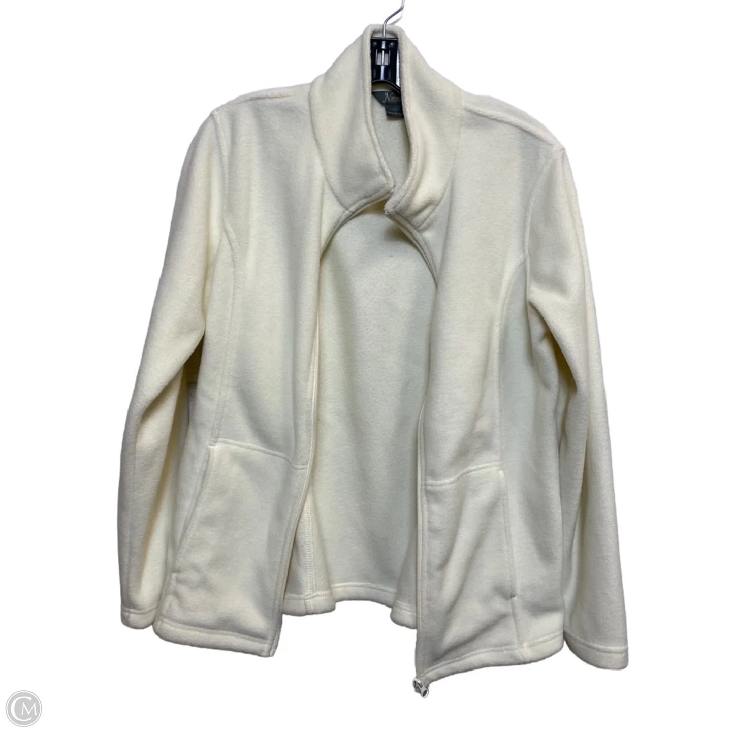 Jacket Fleece By Natural Reflections In Cream, Size: L