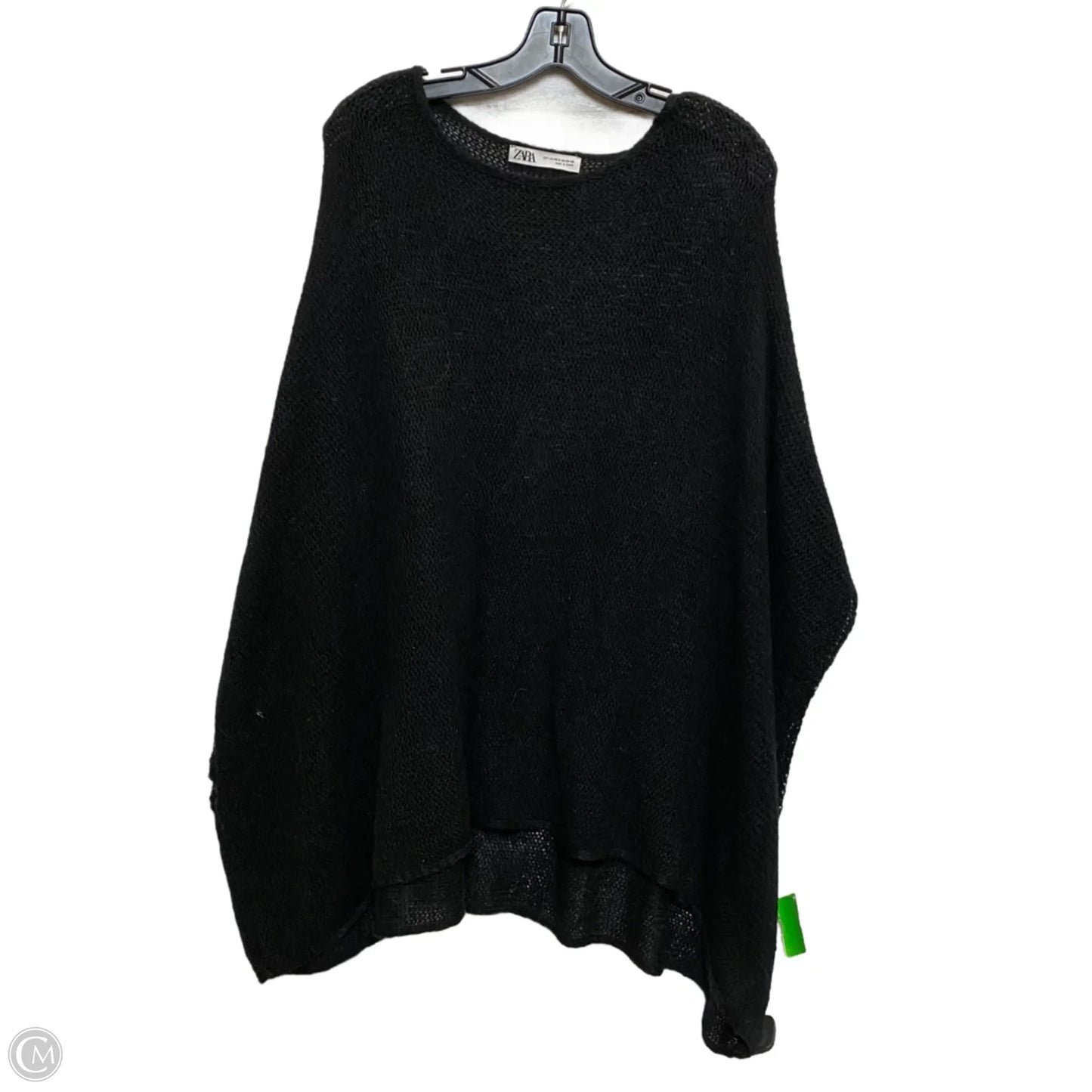 Sweater Short Sleeve By Zara In Black, Size: Xs
