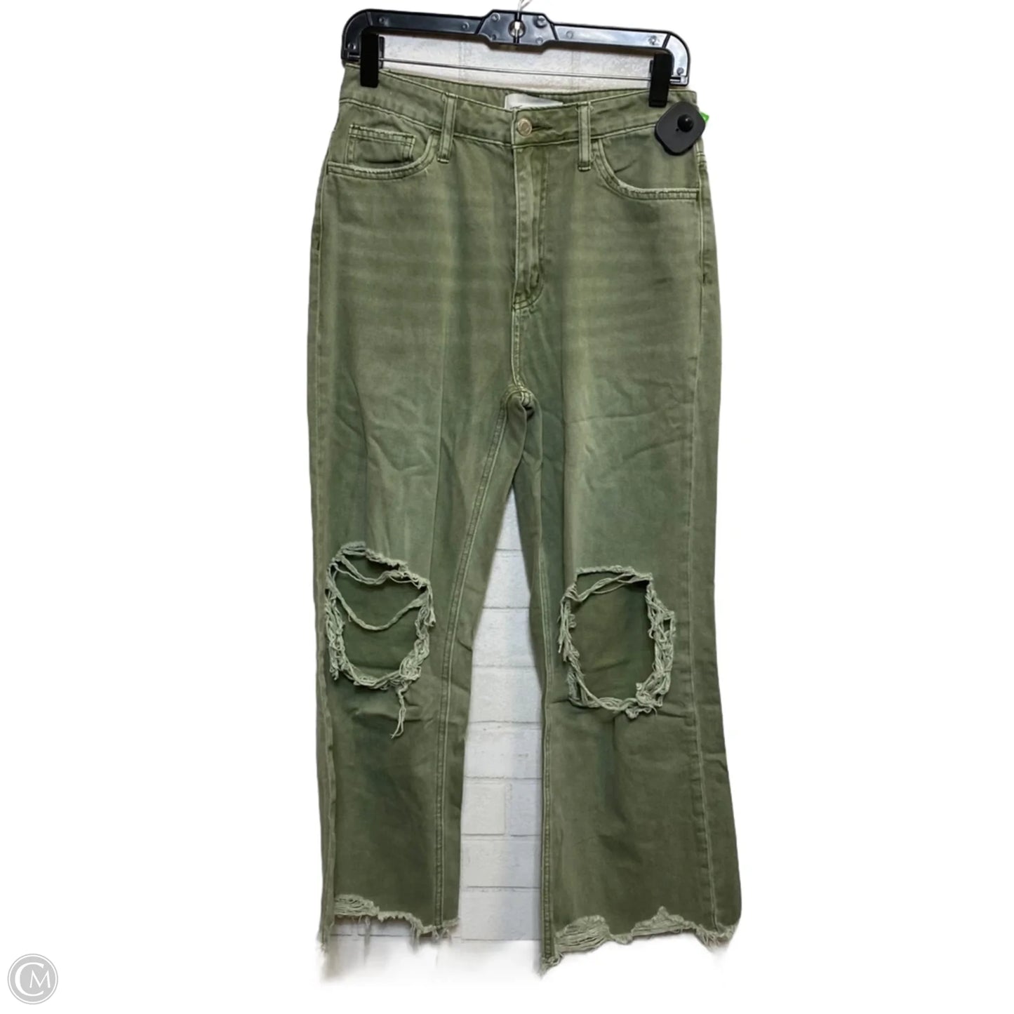 Jeans Wide Leg By Vervet In Green Denim, Size: 4