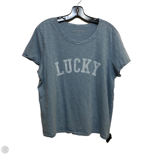 Top Short Sleeve By Lucky Brand In Blue, Size: Xl