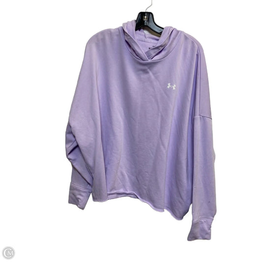 Athletic Top Long Sleeve Hoodie By Under Armour In Purple, Size: 1x