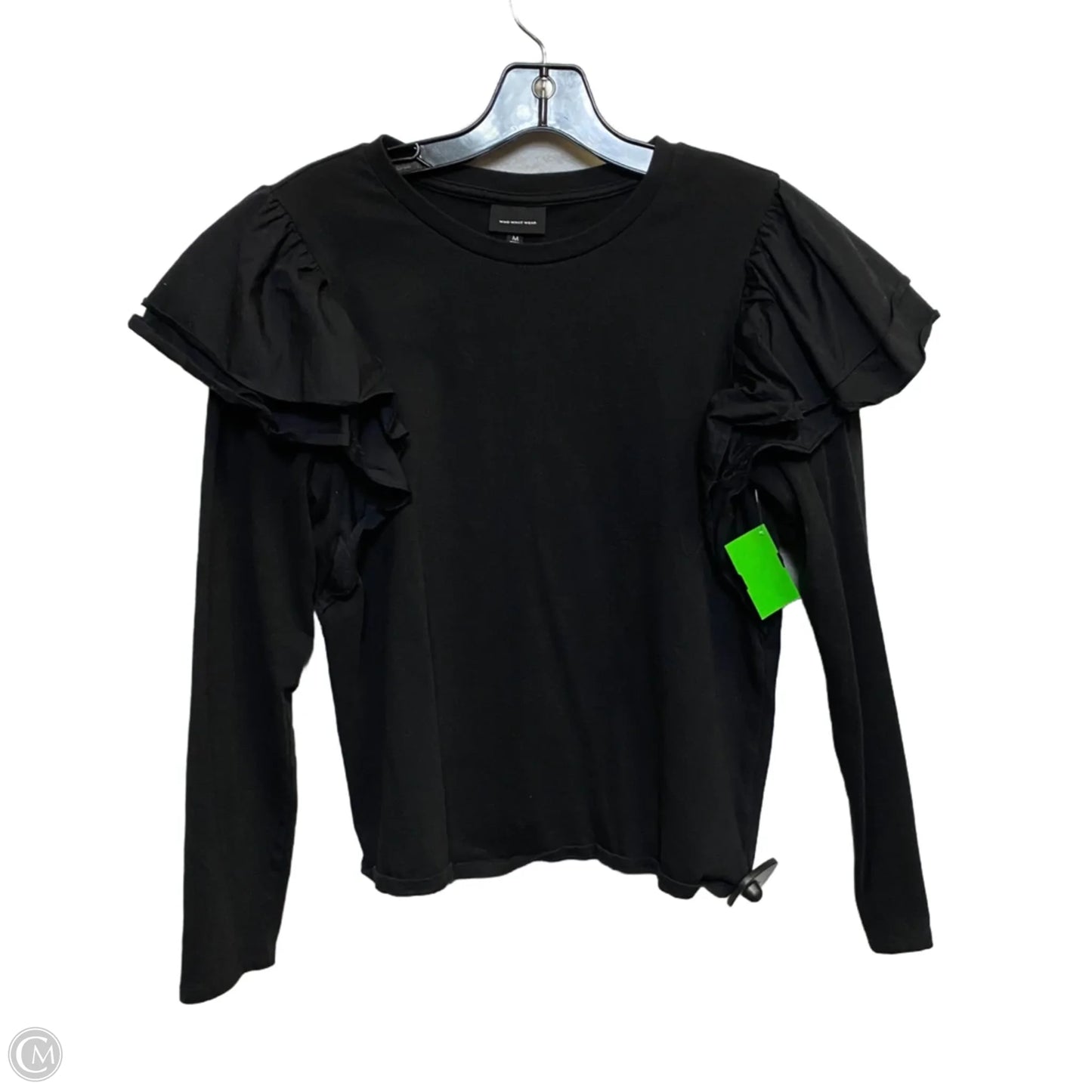 Top Long Sleeve By Who What Wear In Black, Size: M