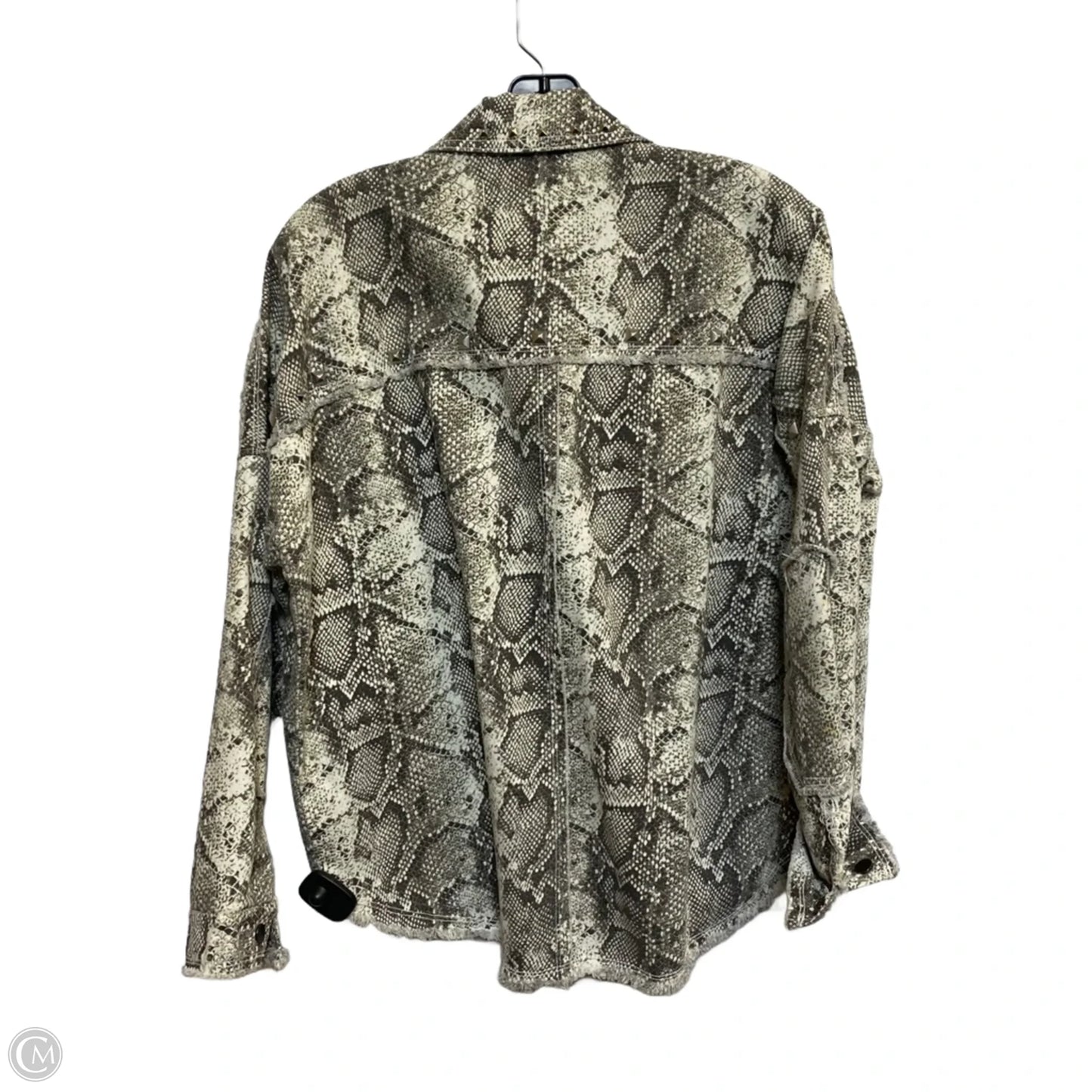 Jacket Denim By Zara In Snakeskin Print, Size: S