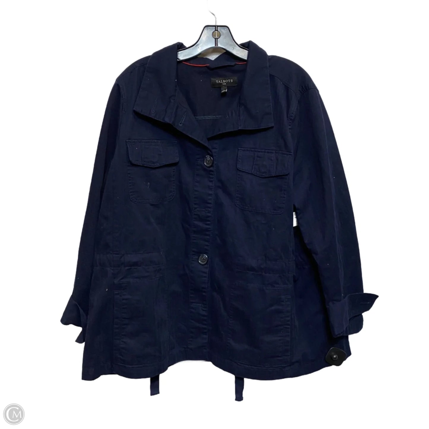 Jacket Shirt By Talbots In Navy, Size: 1x