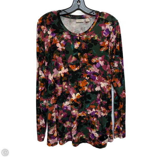 Top Long Sleeve By Logo In Green, Size: L