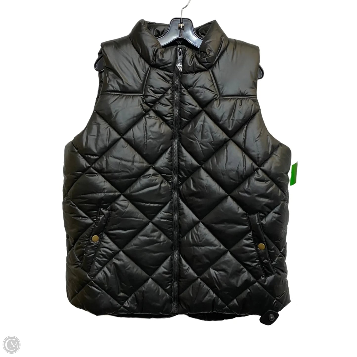 Vest Puffer & Quilted By Zenana In Black, Size: 2x