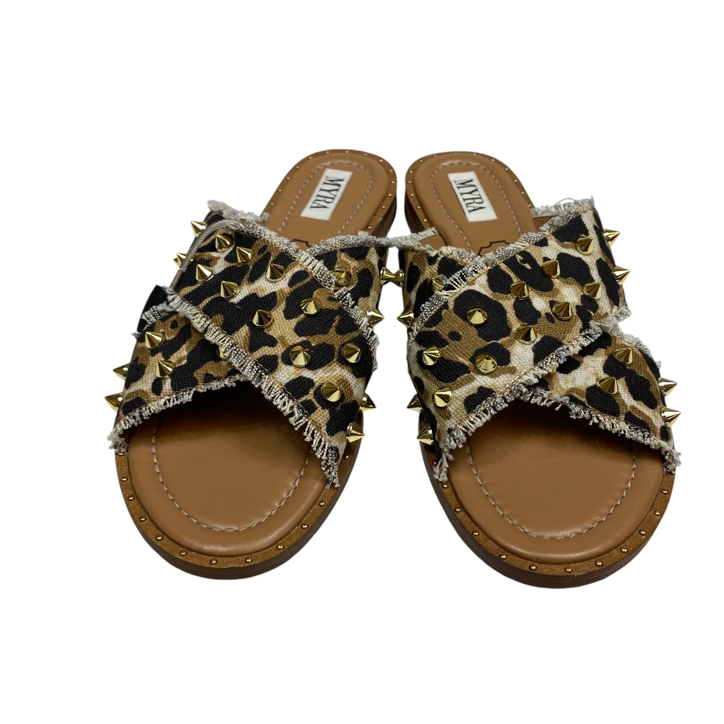 Sandals Flats By Myra In Animal Print, Size: 8