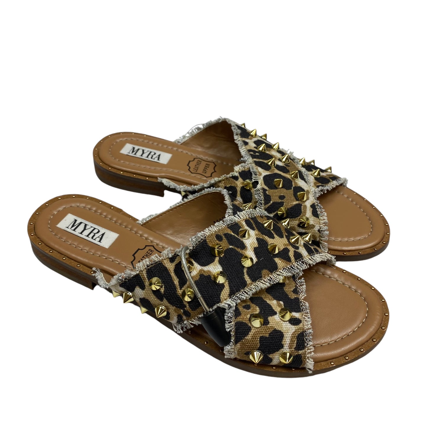 Sandals Flats By Myra In Animal Print, Size: 8