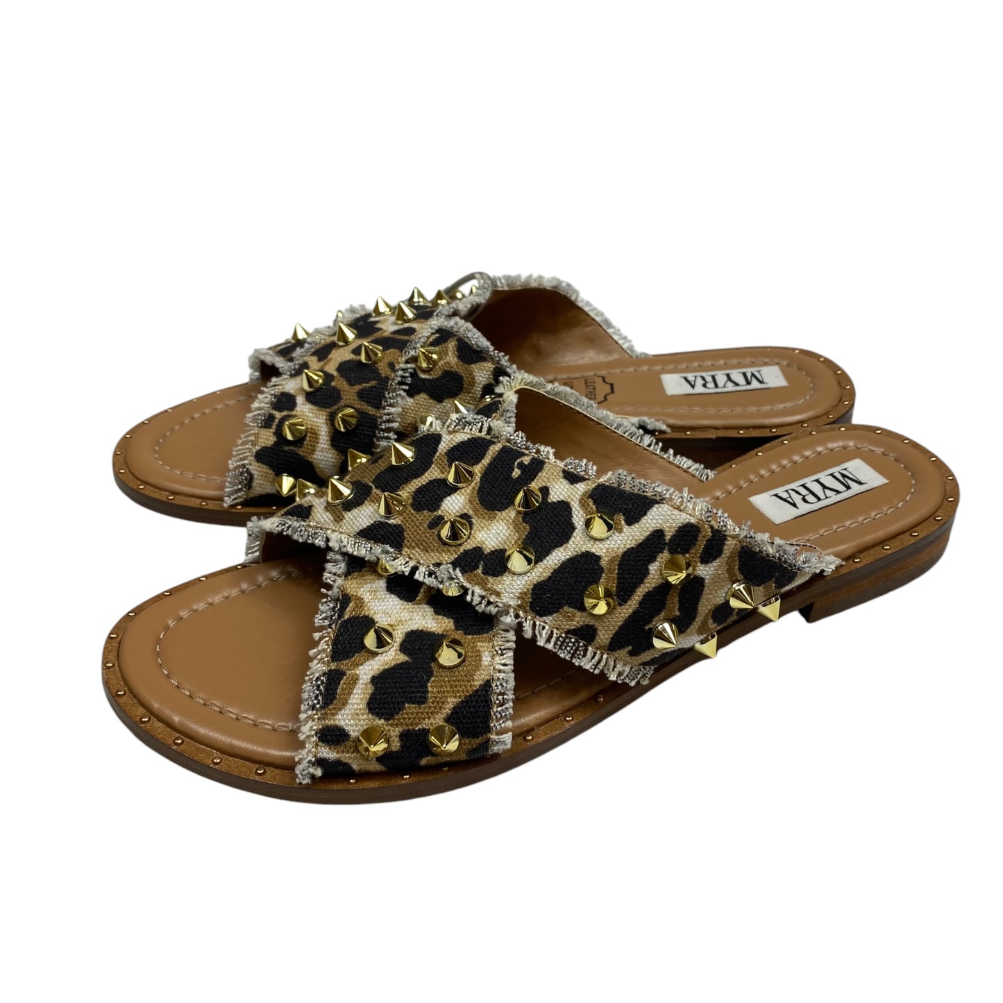 Sandals Flats By Myra In Animal Print, Size: 8