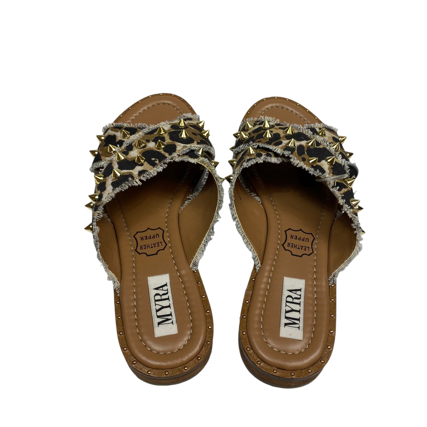 Sandals Flats By Myra In Animal Print, Size: 8