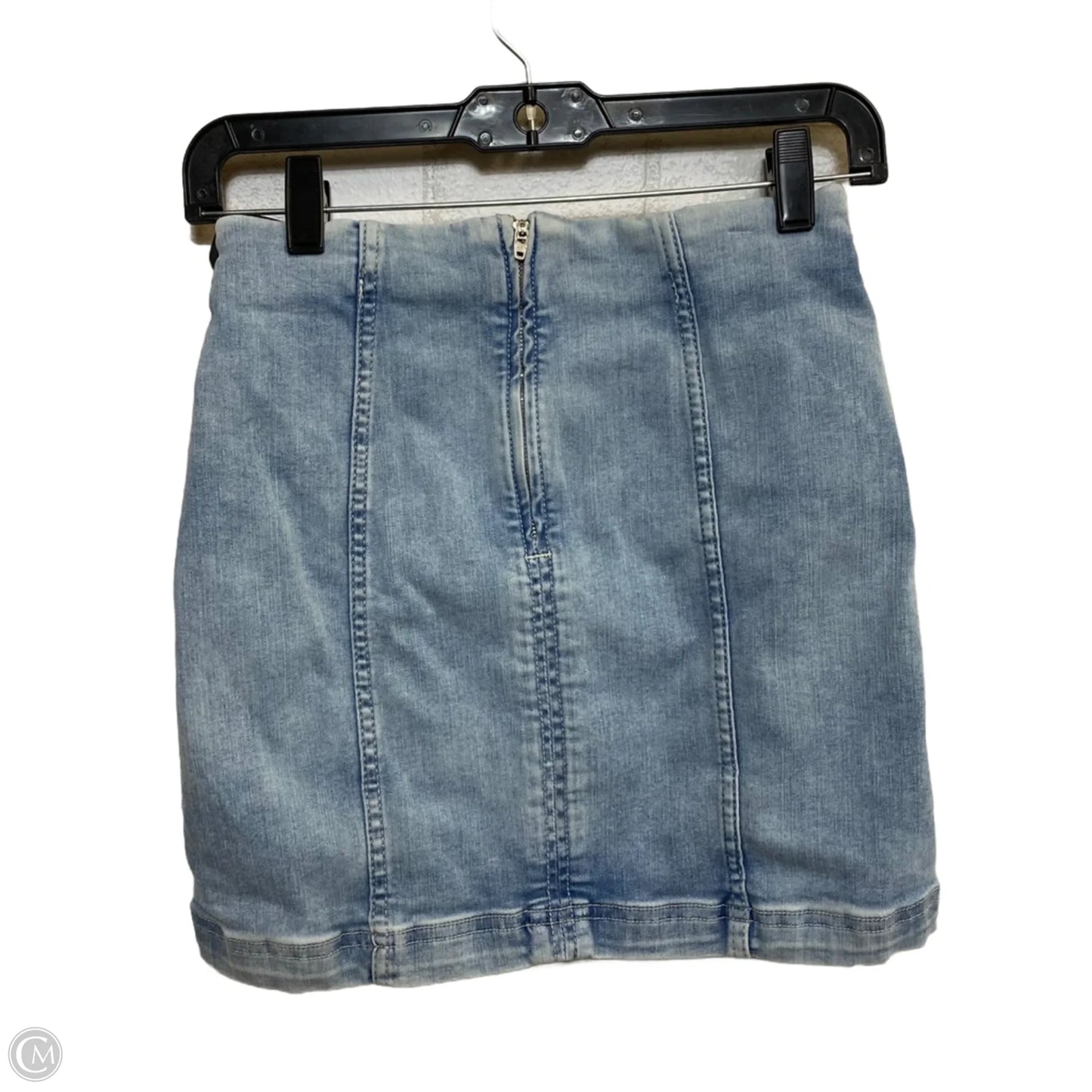 Skirt Mini & Short By Free People In Blue Denim, Size: Xs