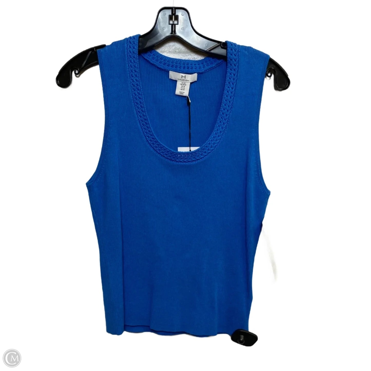 Top Sleeveless Designer By Halston In Blue, Size: M