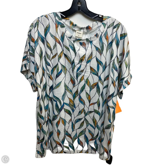 Top Short Sleeve By Besshopie In Blue & White, Size: Xl