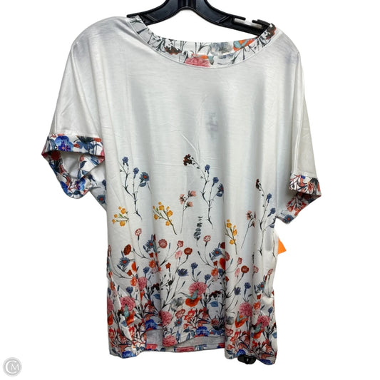 Top Short Sleeve Basic By Besshopie In White, Size: Xl