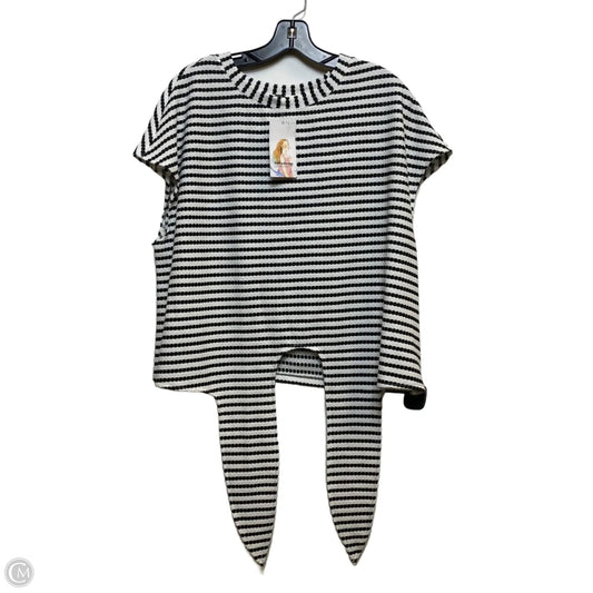 Top Short Sleeve By Prettygarden In Black & White, Size: Xl