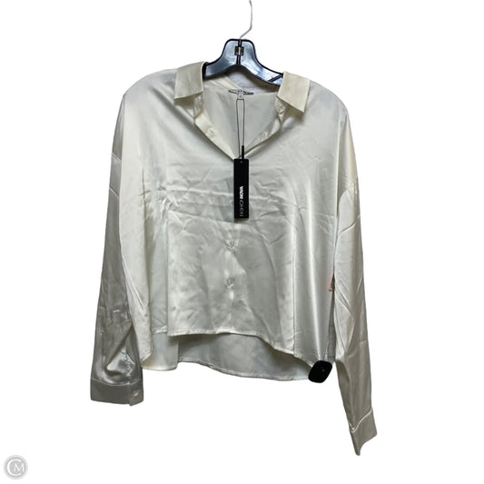 Blouse Long Sleeve By Fashion Nova In White, Size: L