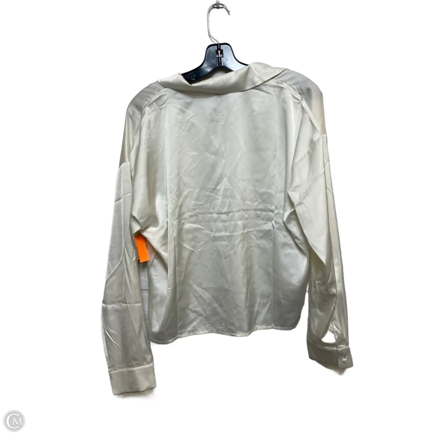 Blouse Long Sleeve By Fashion Nova In White, Size: L