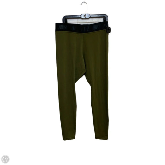 Athletic Pants By Nike In Green, Size: Xl