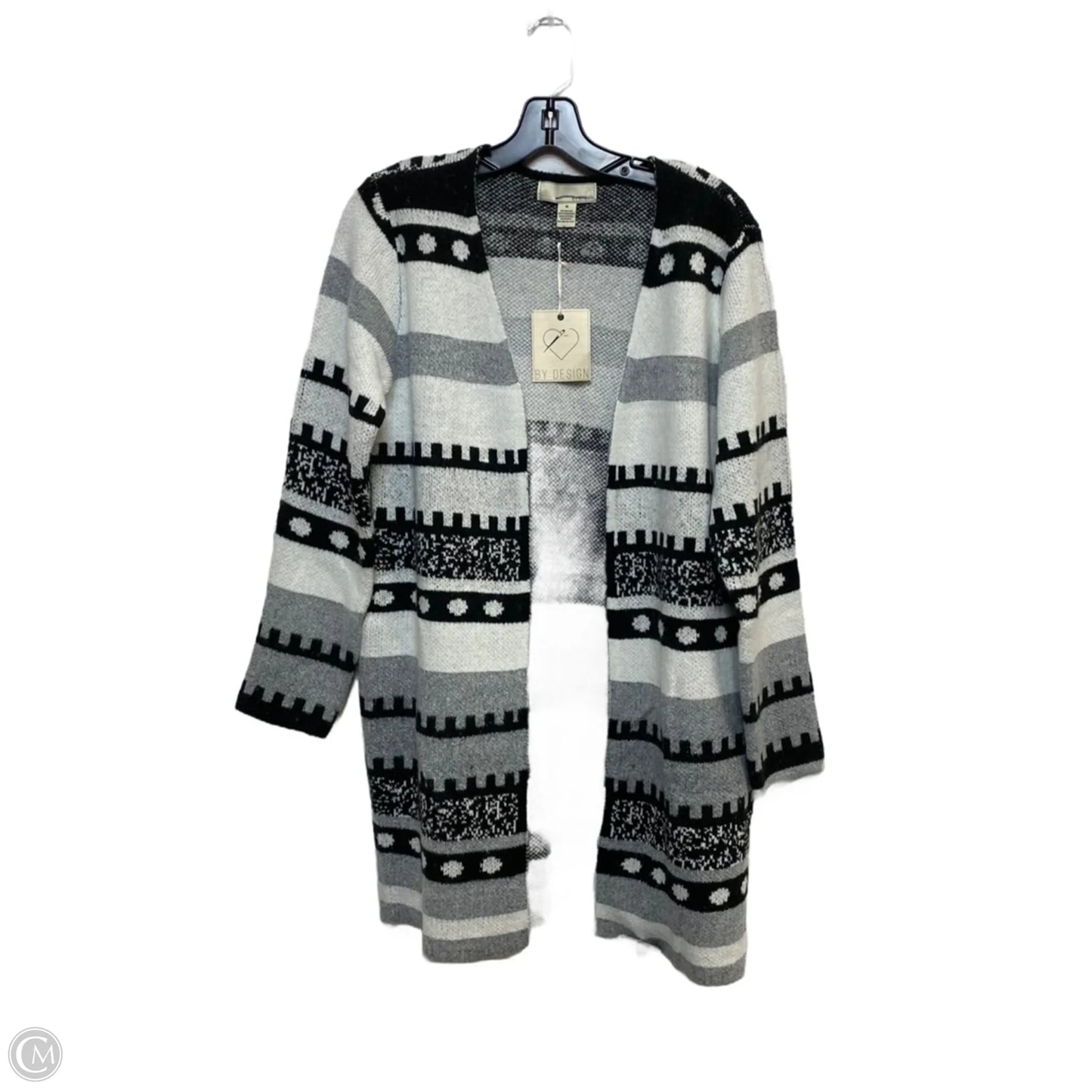 Sweater Cardigan By By Design In Black & Grey, Size: M