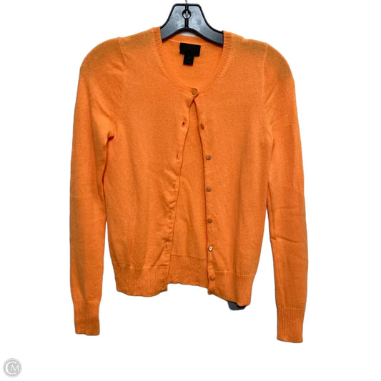 Sweater Cardigan Cashmere By J. Crew In Orange, Size: Xs