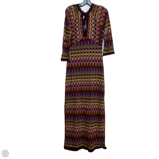 Dress Casual Midi By Free People In Brown & Purple, Size: L