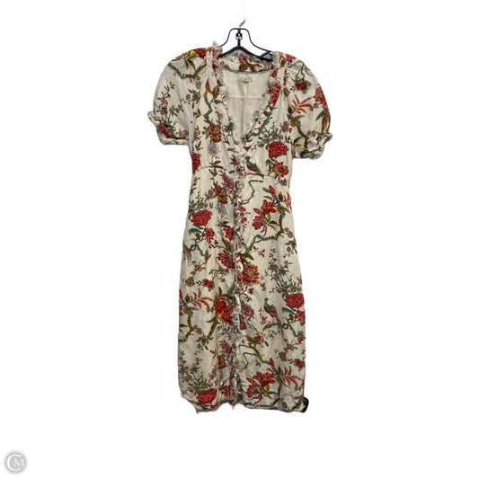 Dress Casual Midi By Pilcro In Cream & Red, Size: S
