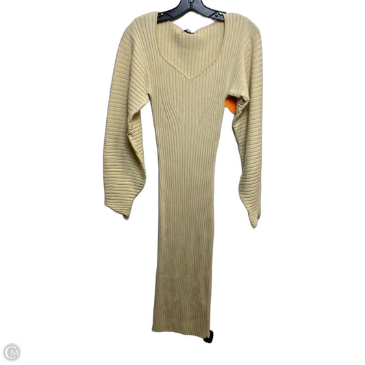 Dress Casual Midi By Fashion Nova In Cream, Size: L