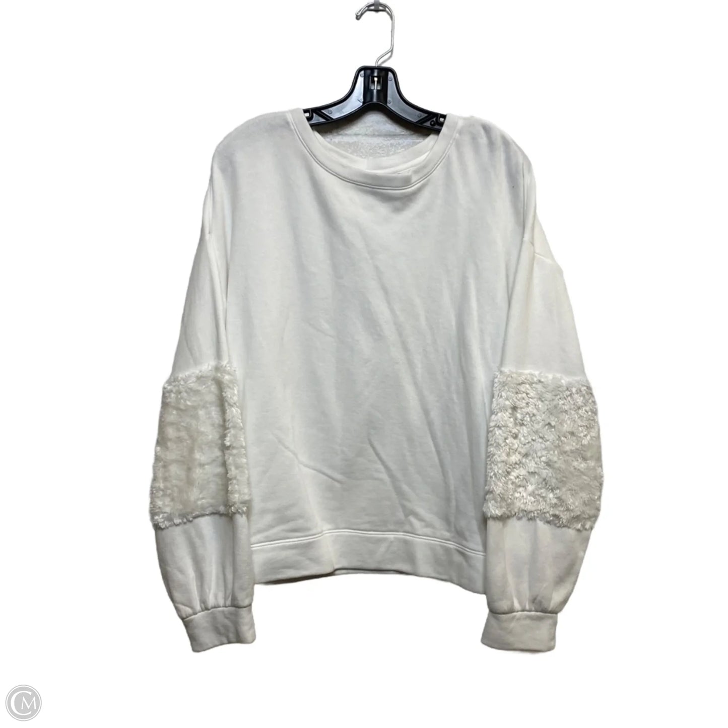 Top Long Sleeve By Kaari Blue In White, Size: L