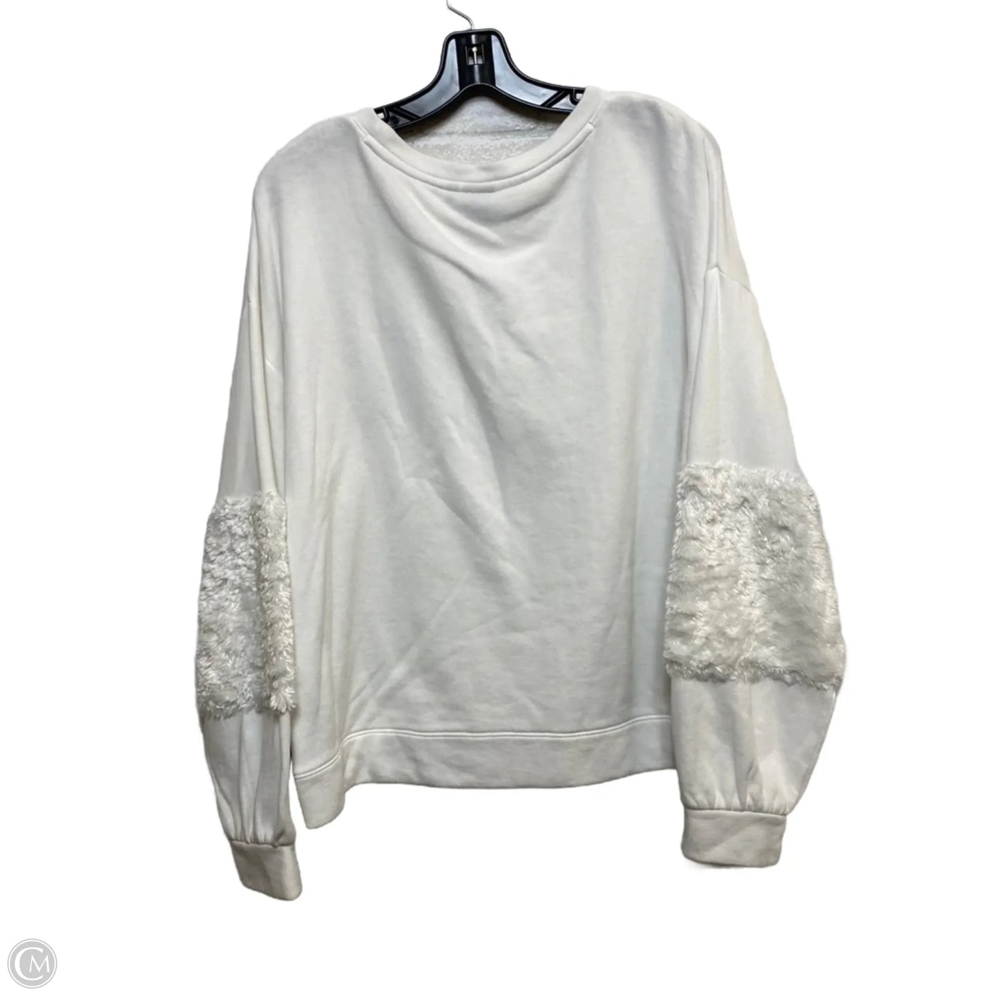 Top Long Sleeve By Kaari Blue In White, Size: L