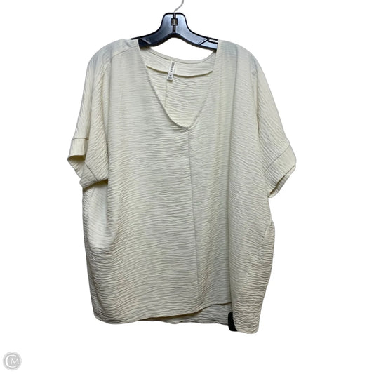Top Short Sleeve By Zenana In Cream, Size: M