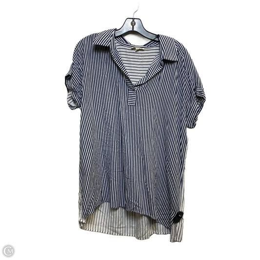 Top Short Sleeve By Jane And Delancey In Blue & White, Size: Xl