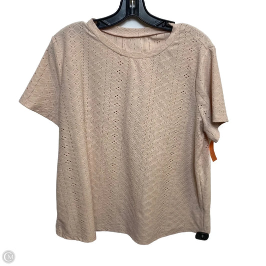 Top Short Sleeve By Shein In Pink, Size: Xl